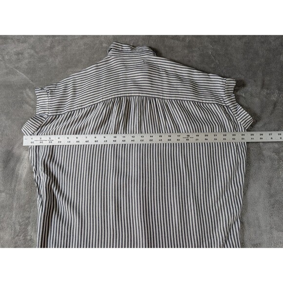 Madewell Gabriel Stripe Shirt Womens XXS Black White Button Up Short Sleeve - Picture 9 of 9